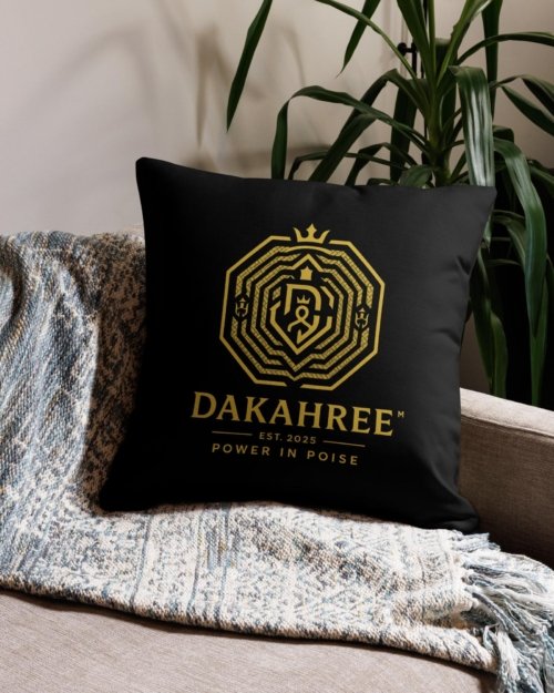DaKahree Glyph – Premium Pillow – Black & Gold
