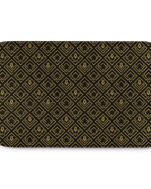 DaKahree Royal Labyrinth – Memory Foam Bathmat – Black & Gold