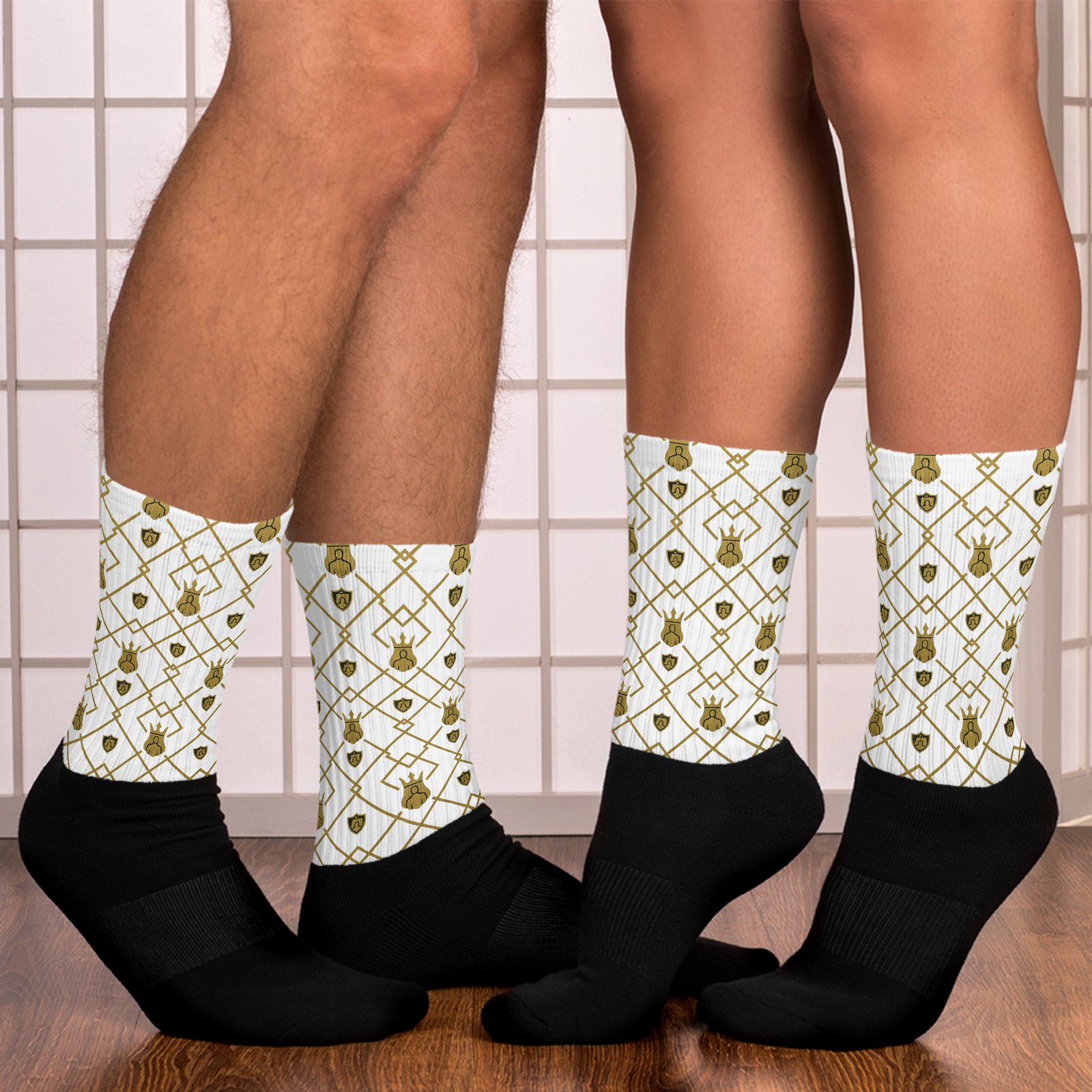 DaKahree: Royal Weave Matrix™ – Socks – White & Gold