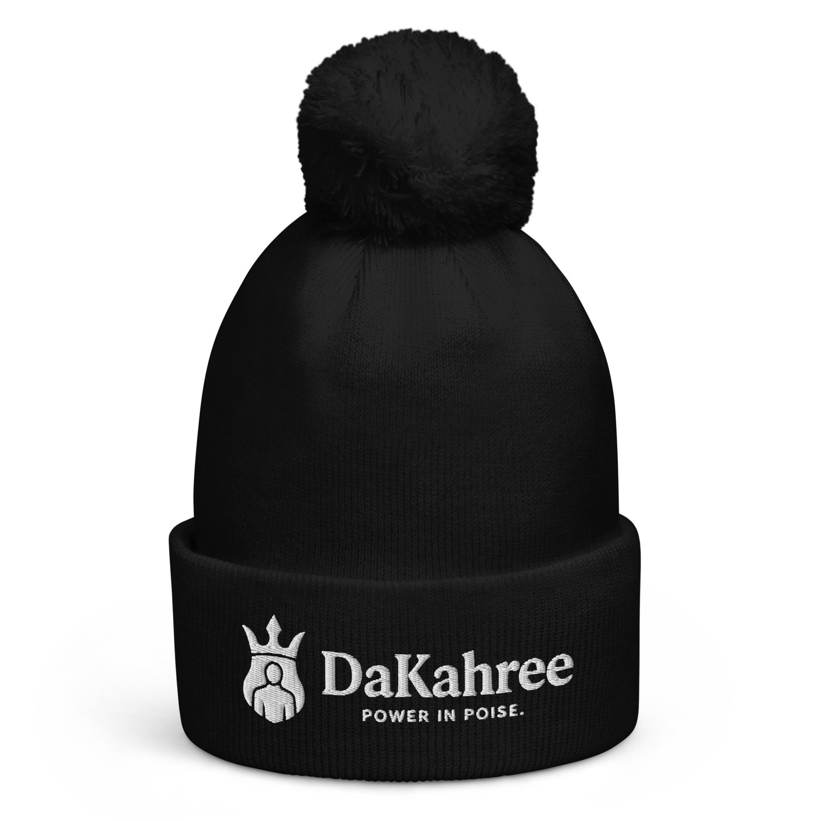 DaKahree: Power in Poise™ – Pom pom beanie – White